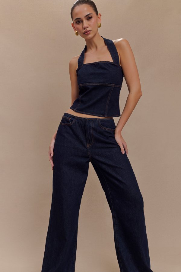 Dayna Denim Halter Top - Indigo Blue Online - Image 4