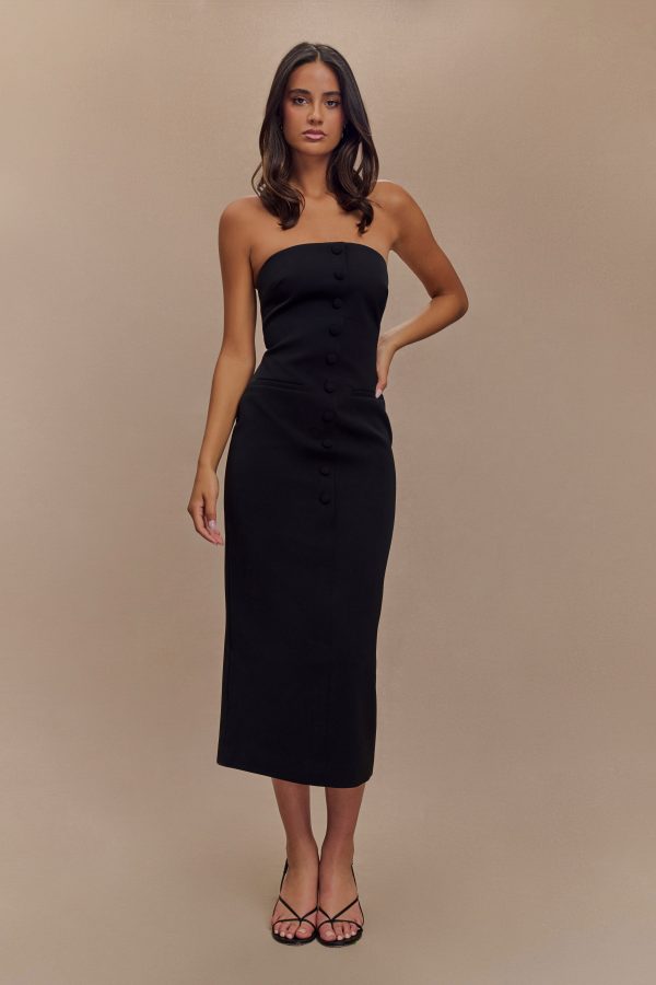 Sussan Strapless Midi Dress - Black For Cheap