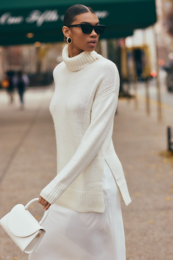 Brittany High Neck Knit Jumper - Ivory Cheap - Image 2