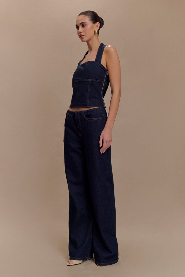 Dayna Denim Halter Top - Indigo Blue Online - Image 3