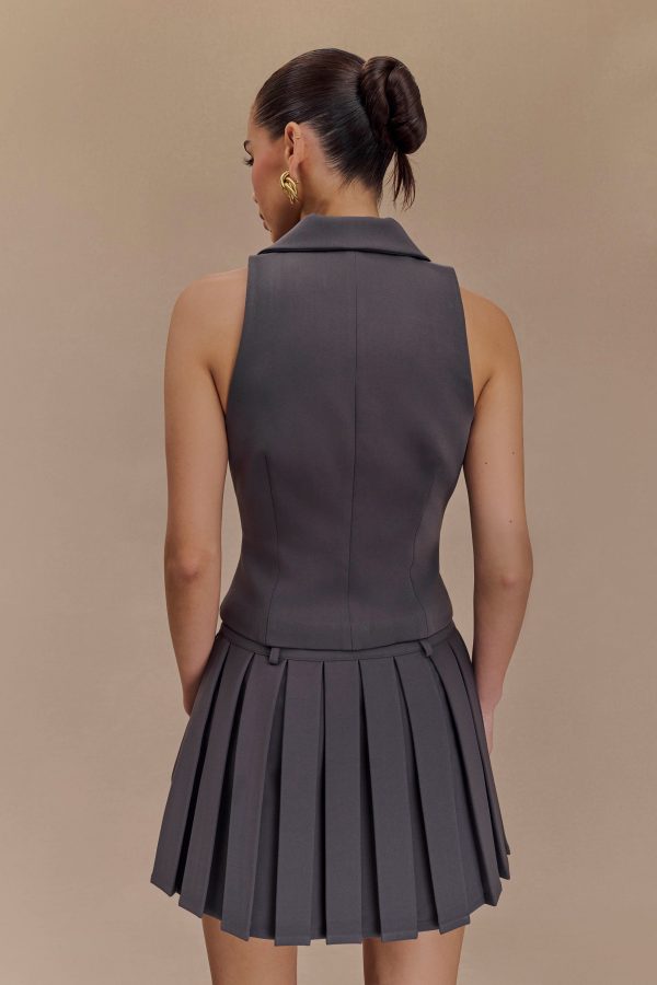 Mura Pleated Mini Skirt - Charcoal Supply - Image 2