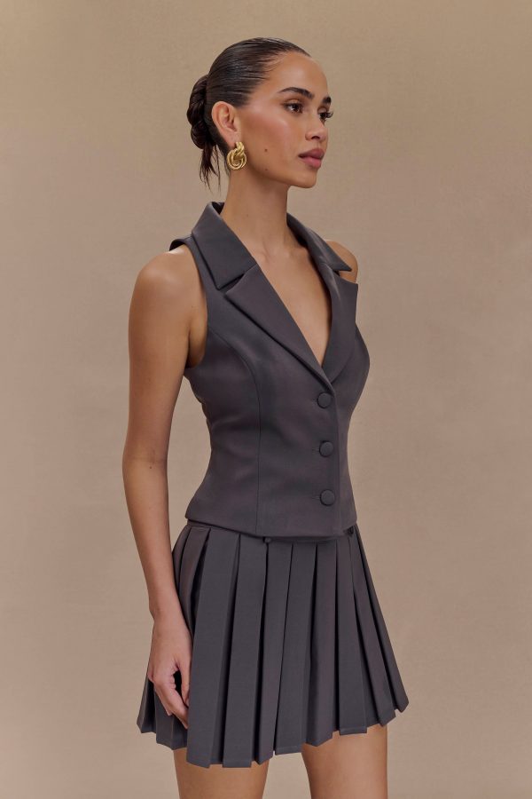 Mura Pleated Mini Skirt - Charcoal Supply - Image 4