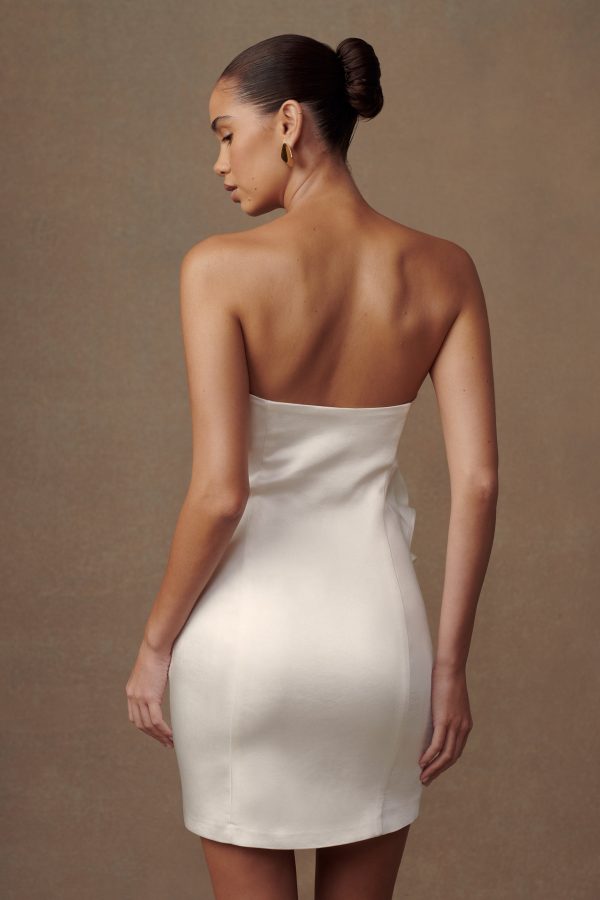 Bernadette Strapless Rose Mini Dress - White Fashion - Image 2