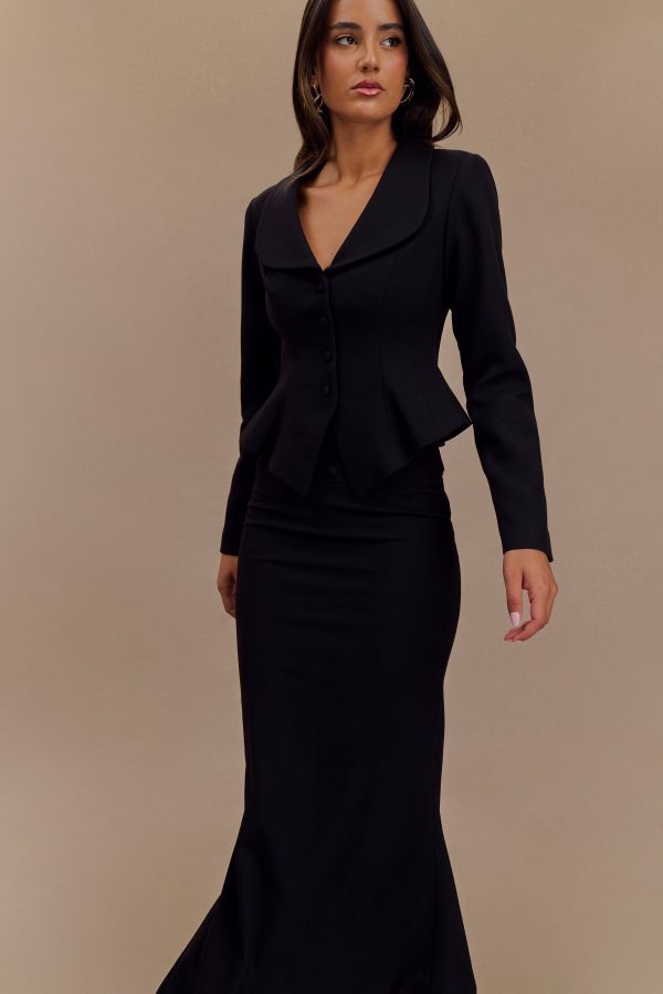 Gracia Suiting Long Sleeve Blazer - Black Online Sale - Image 4