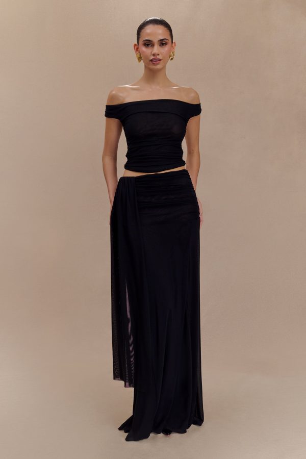 Arna Mesh Maxi Skirt - Black For Discount