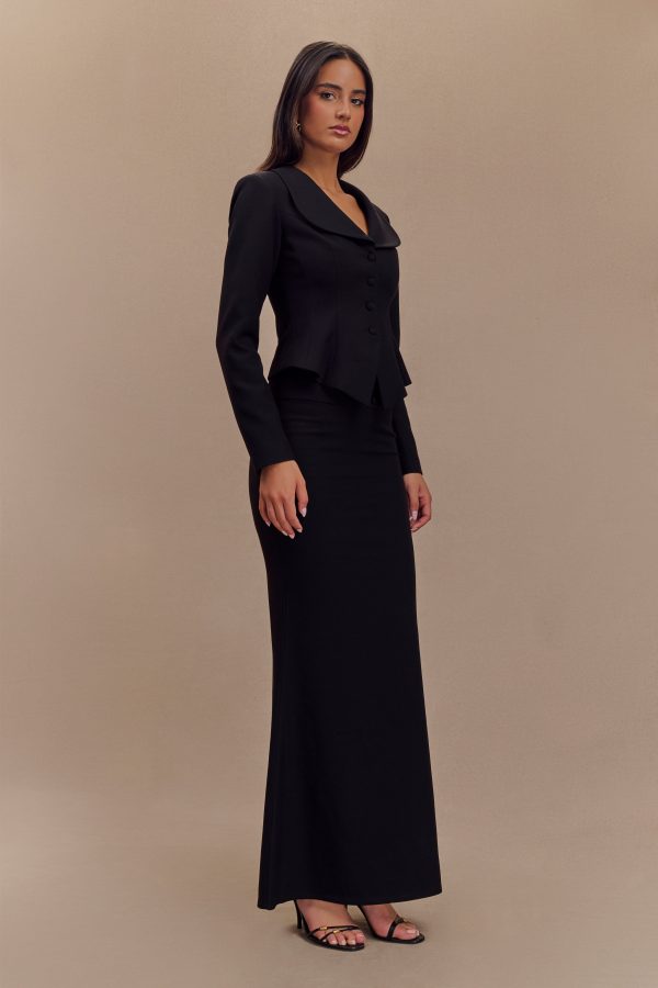 Gracia Suiting Long Sleeve Blazer - Black Online Sale - Image 5