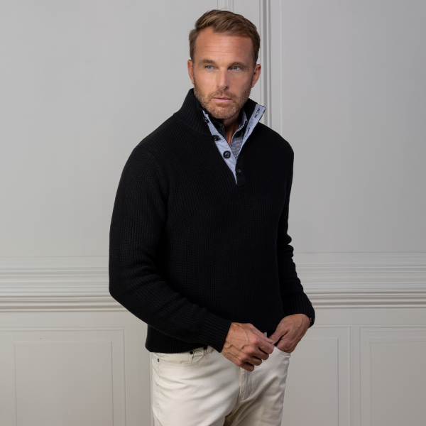 Kennebunkport Black Cotton Sweater Online Sale - Image 4