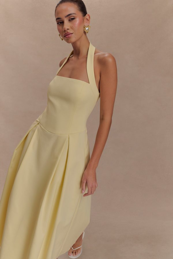 Juana Halter Midi Dress - Lemon Online now - Image 4