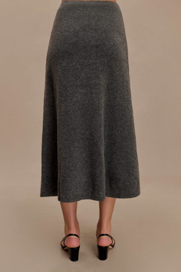Vivica Knit Maxi Skirt - Charcoal Marle For Sale - Image 3