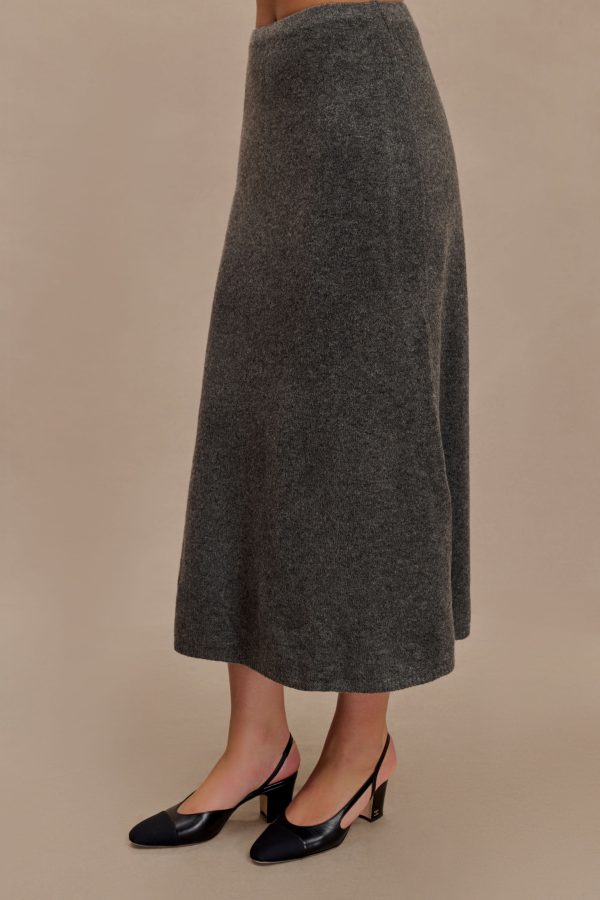Vivica Knit Maxi Skirt - Charcoal Marle For Sale - Image 5
