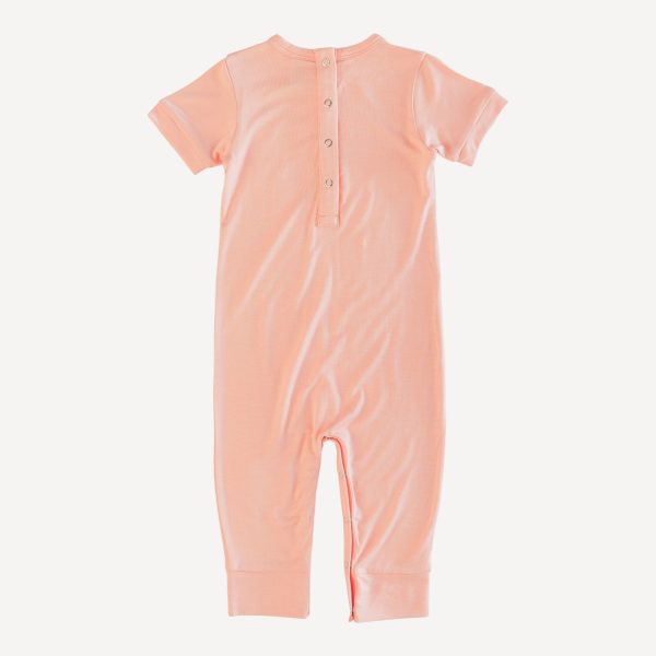 short sleeve piglet sport jumpsuit | pale apricot | bamboo Cheap - Image 3